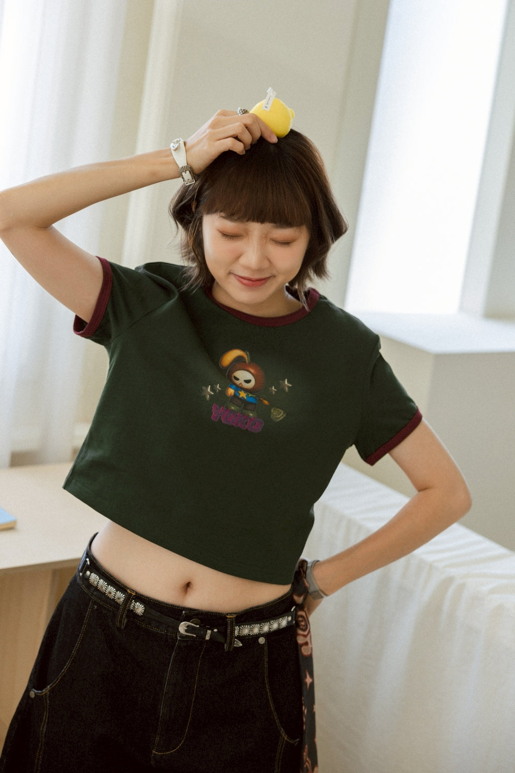 YOKO Logo Color-block T-shirt