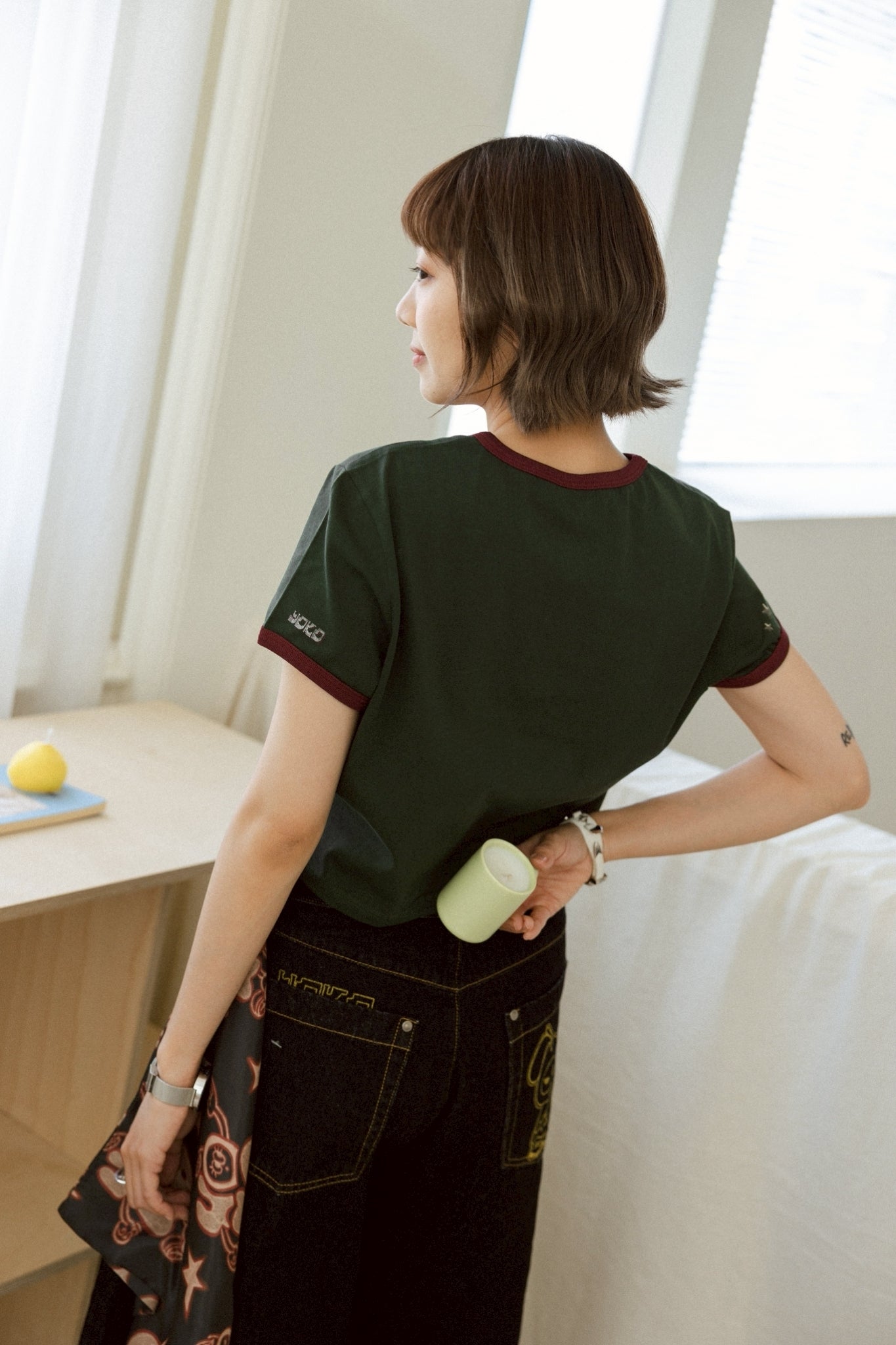 YOKO Logo Color-block T-shirt