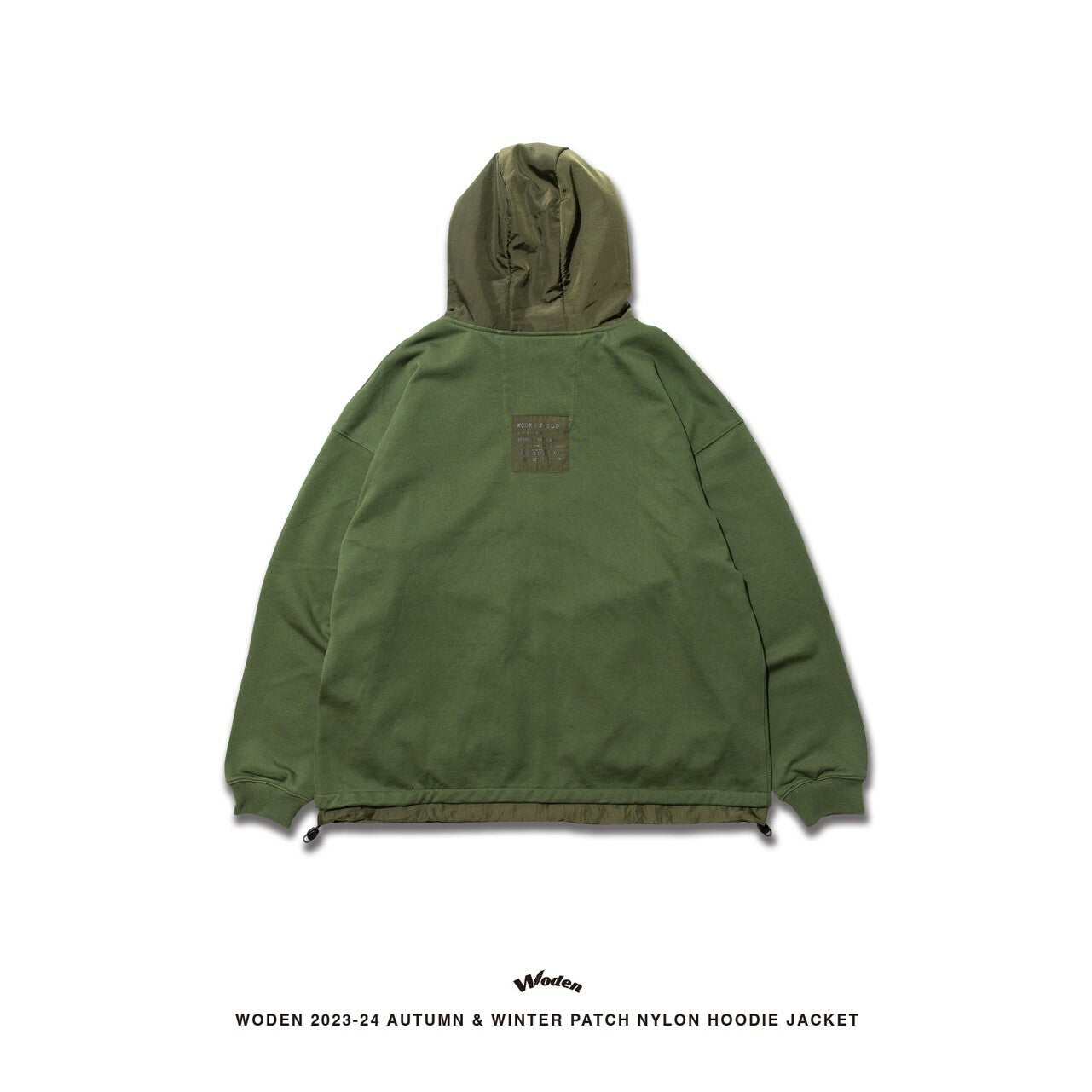 WODEN 2023-24 Autumn & Winter 005 Patch Nylon Hoodie Jacket 綠色