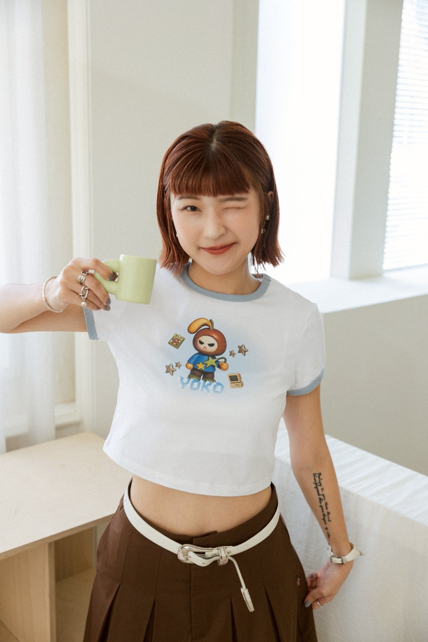 YOKO Logo Color-block T-shirt
