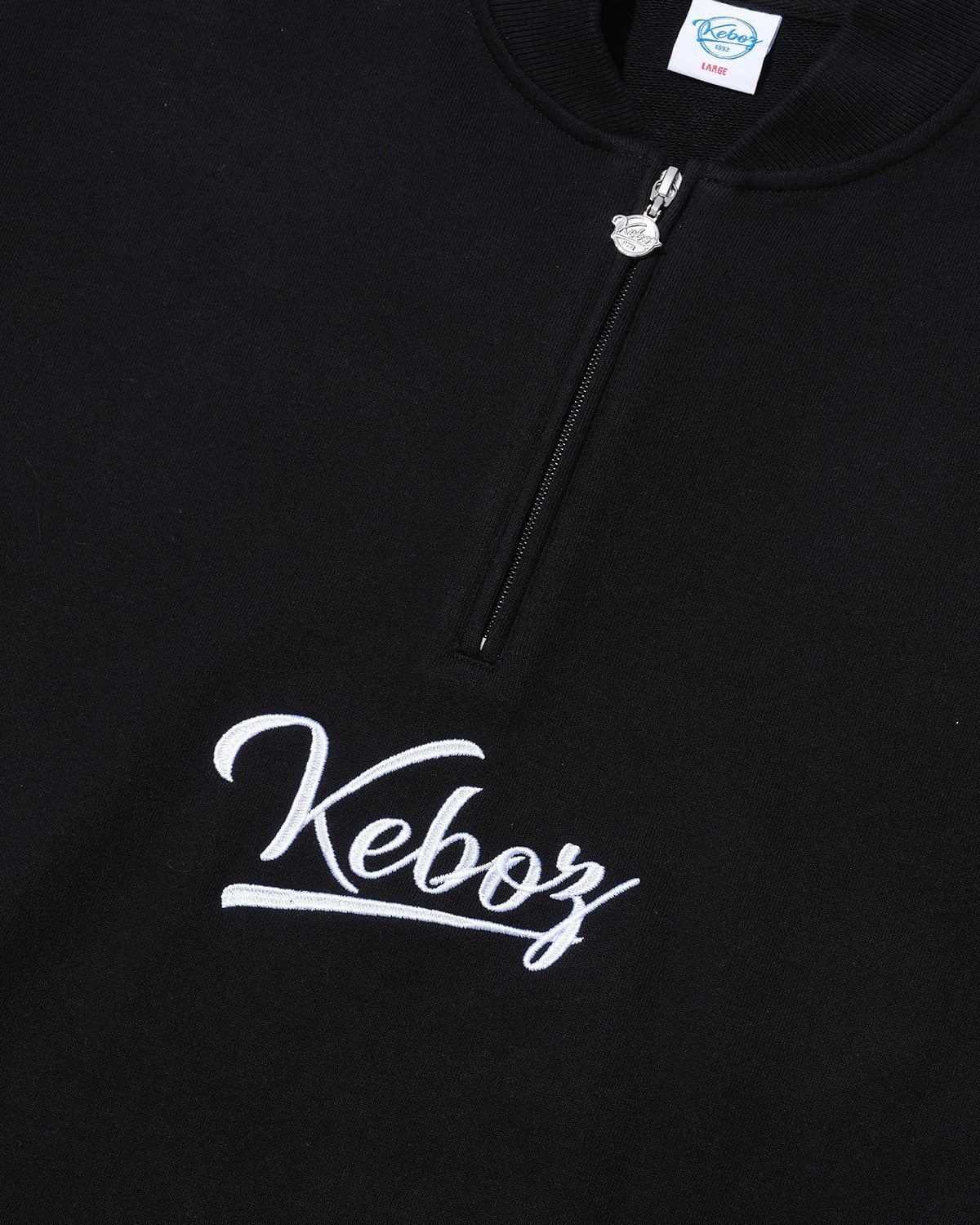 KEBOZ Half Zip Sweat Varsity Jacket