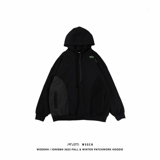 WODEN® / IONISM® 2023 Fall & Winter Patchwork Hoodie 黑
