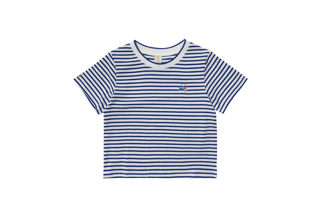 YOKO 條紋修身短版Tee