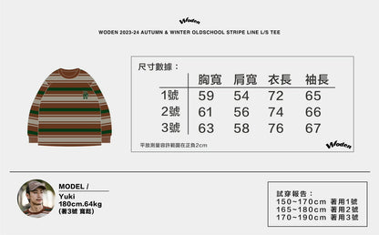 WODEN 2023-24 Autumn & Winter 002 Oldschool Stripe Line L/S Tee