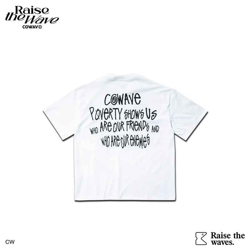 COWAVE 2024 Spring & Summer Begging Picture Font Tee - 白色款