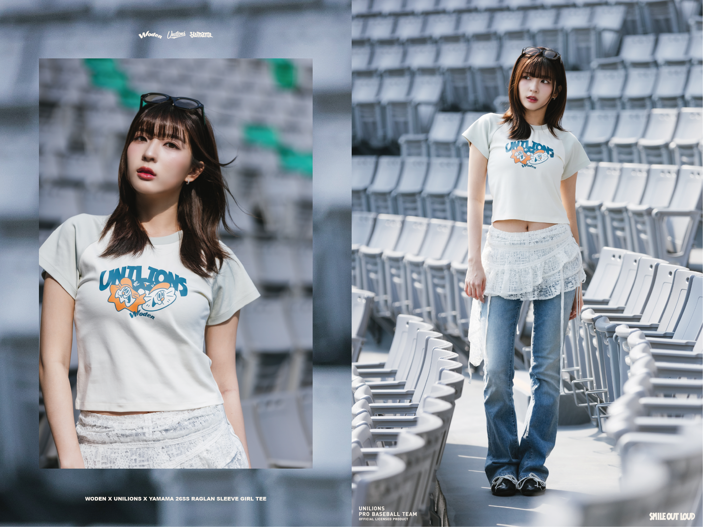 WODEN 2026 Spring & Summer 012 Unilions x Yamama Raglan sleeve GIRL Tee