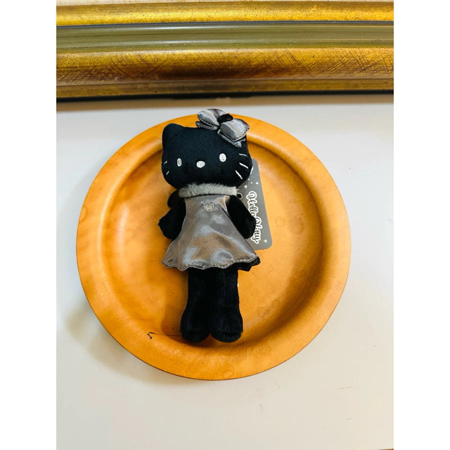 長腿hello kitty玩偶吊飾 黑天使