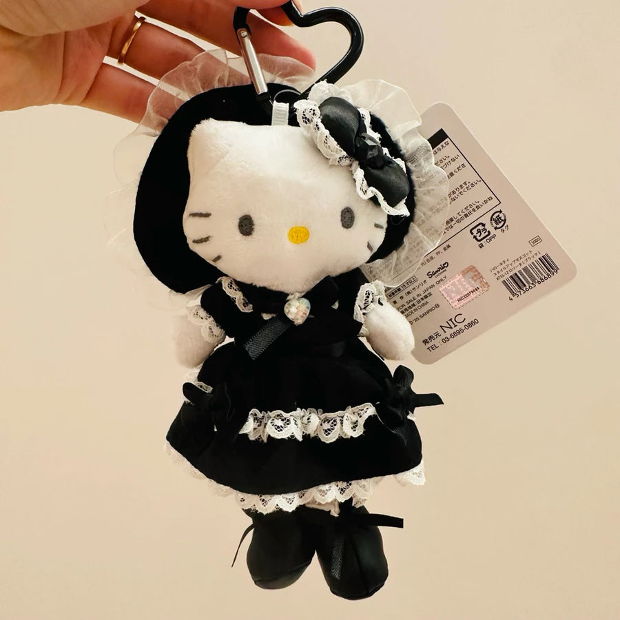 長腿hello kitty玩偶吊飾 法式黑洋裝