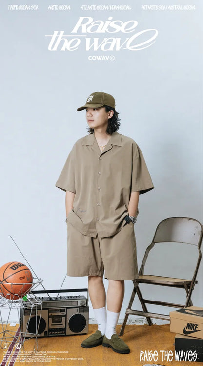 COWAVE 2024 Spring & Summer Straight strip shirt