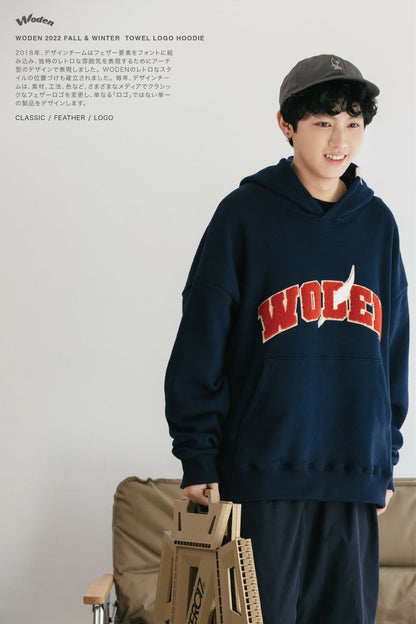 WODEN 2022 Fall & Winter Towel LOGO Hoodie (藍色款)