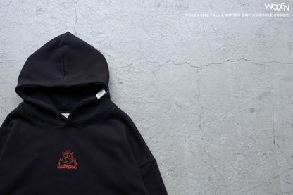 WODEN 2022 Fall & Winter Earth Doodle Hoodie 黑色款