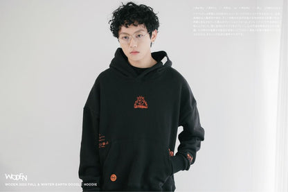 WODEN 2022 Fall & Winter Earth Doodle Hoodie 黑色款