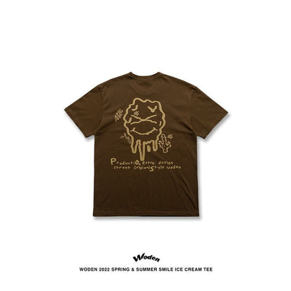 WODEN 2022 Spring & Summer Smile Ice Cream tee (咖啡色款)