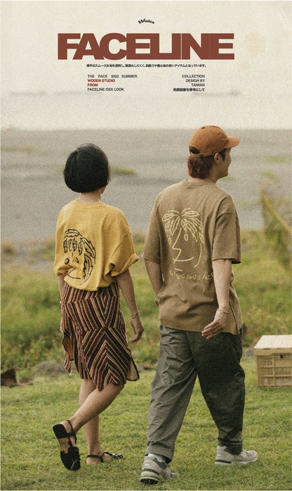 WODEN 2022 Spring & Summer FaceLine tee (卡其款)