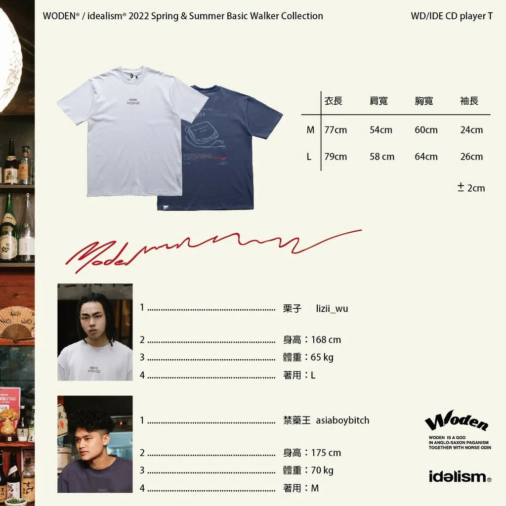 WODEN® / idealism® 2022 Spring & Summer CD player Tee (藍色款)