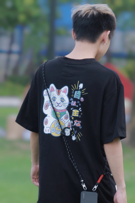 VINDAY 2022 S/S 手描き招き猫 Tee 黑色