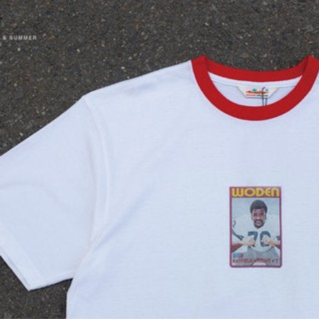 WODEN 2020 Spring & Summer NFL Pic Ringer Tee（白紅）