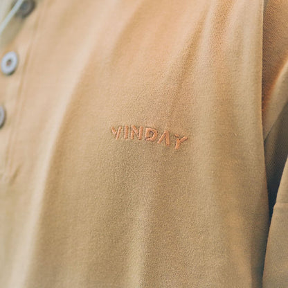 VINDAY 2022 Fall & Winter Vintage Henley L/S Tee （碳啡）