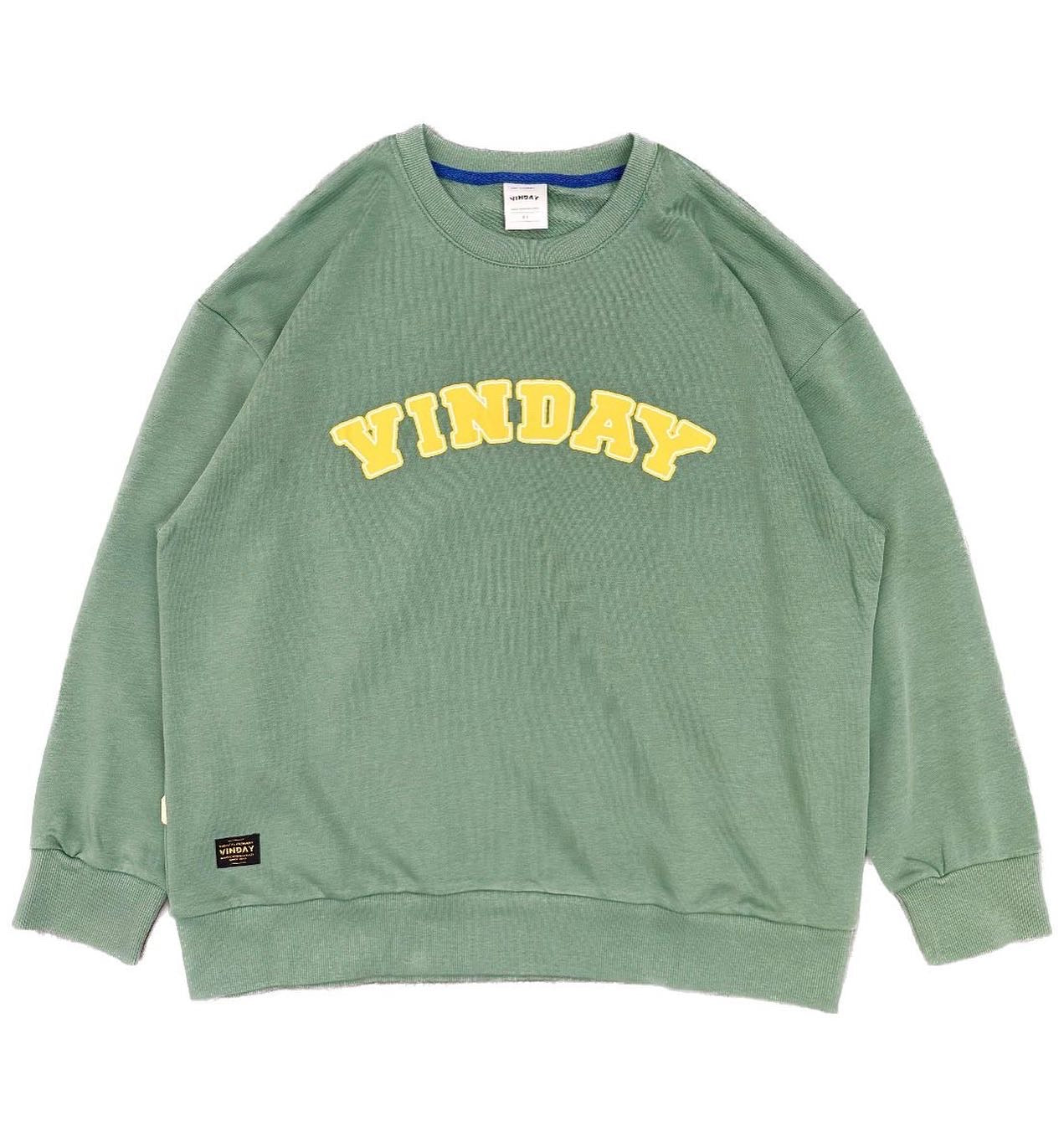 VINDAY 2023 A/W Classic Logo College Sweatshirt 淡綠色